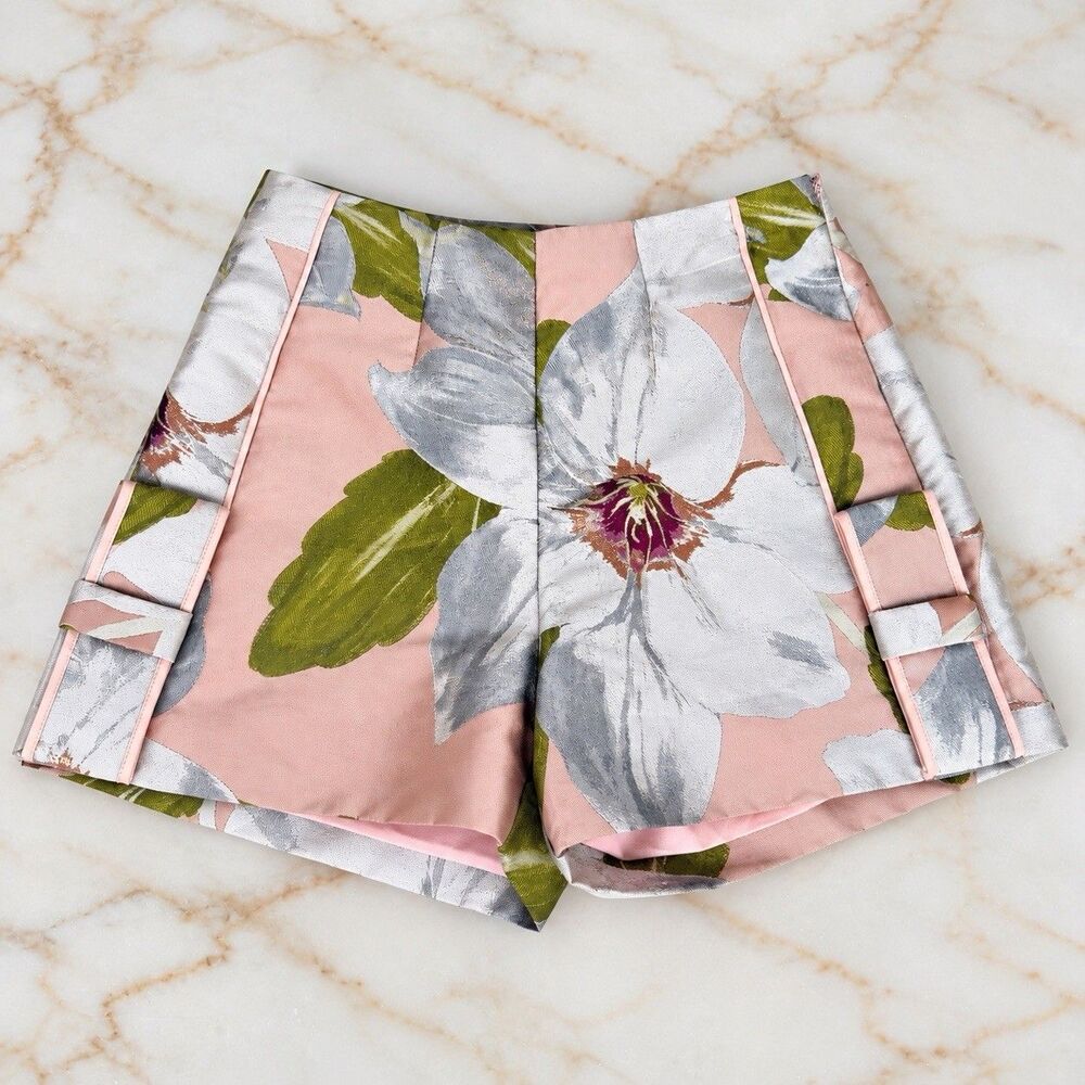 TED BAKER London Chatsworth Bloom dusty pink Women Floral Shorts sz. 1